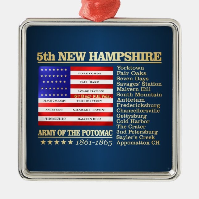 5th NH Vounteer Infantry (BH) Metal Tree Decoration (Front)