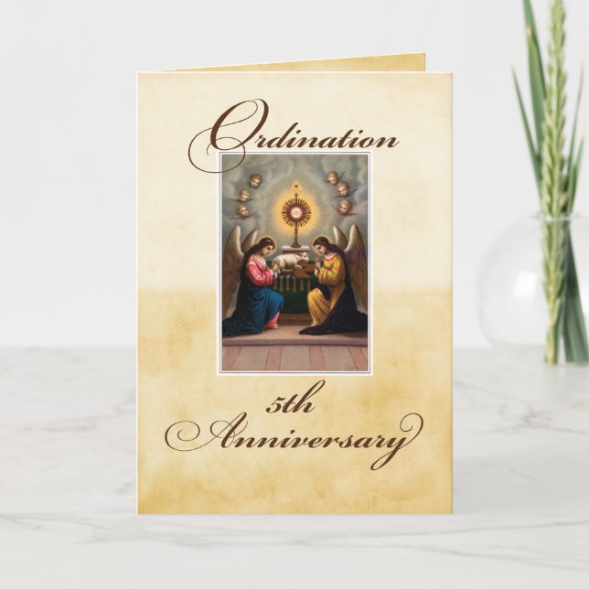 5th Ordination Anniversary Angels at Altar Card (Front)