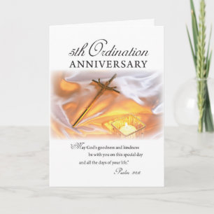 5th Ordination Anniversary, Cross Candle Card
