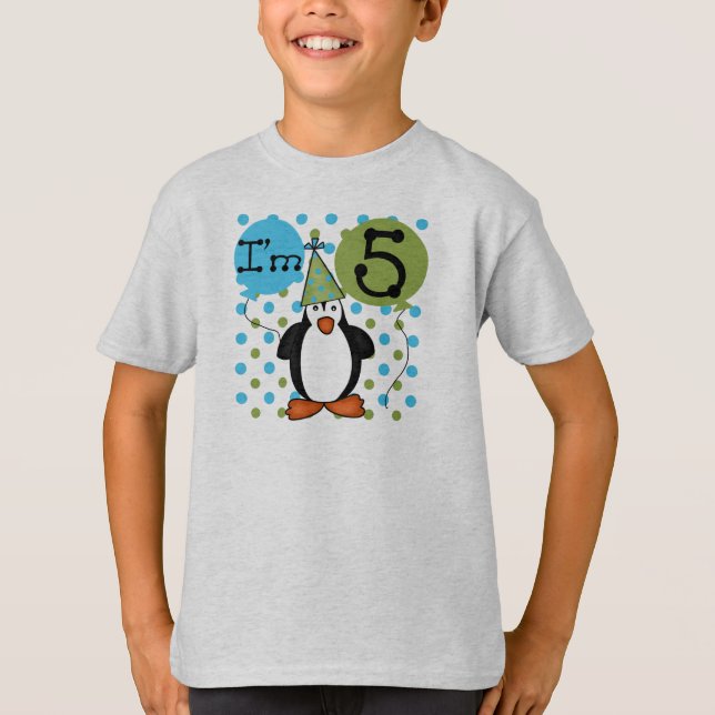 5th Penguin Birthday T-Shirt (Front)
