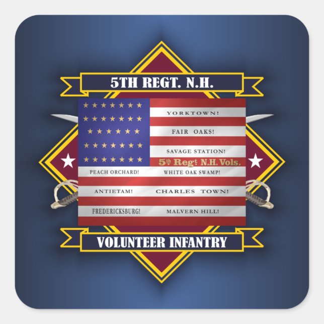 5th Regiment New Hampshire Volunteers Square Sticker (Front)