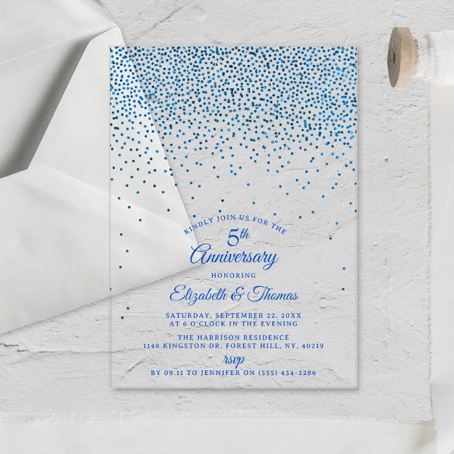 5th Sapphire Wedding Anniversary Acrylic Invitations (Creator Uploaded)