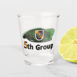 5th SFGA Special Forces Group Green Berets Veteran Shot Glass