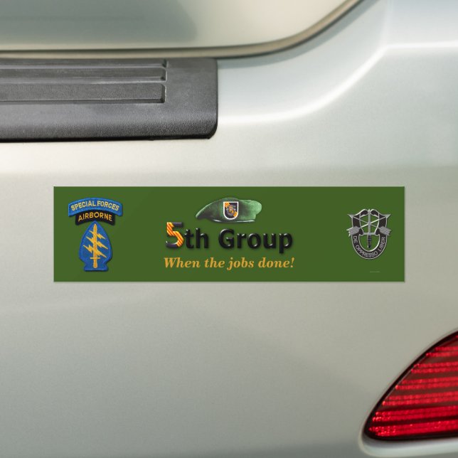 5th Special Forces Green Berets Bumper Sticker (On Car)