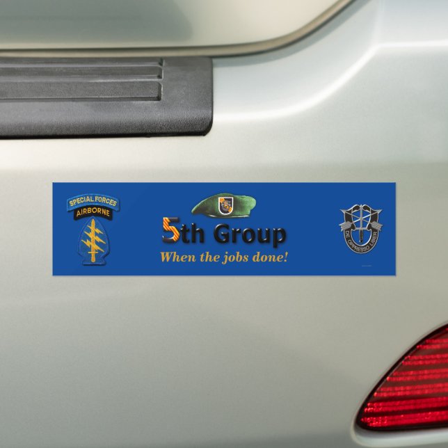 5th Special Forces Green Berets Bumper Sticker (On Car)