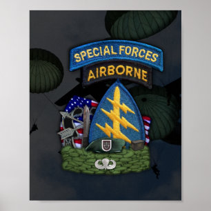 5th special forces green berets flash print