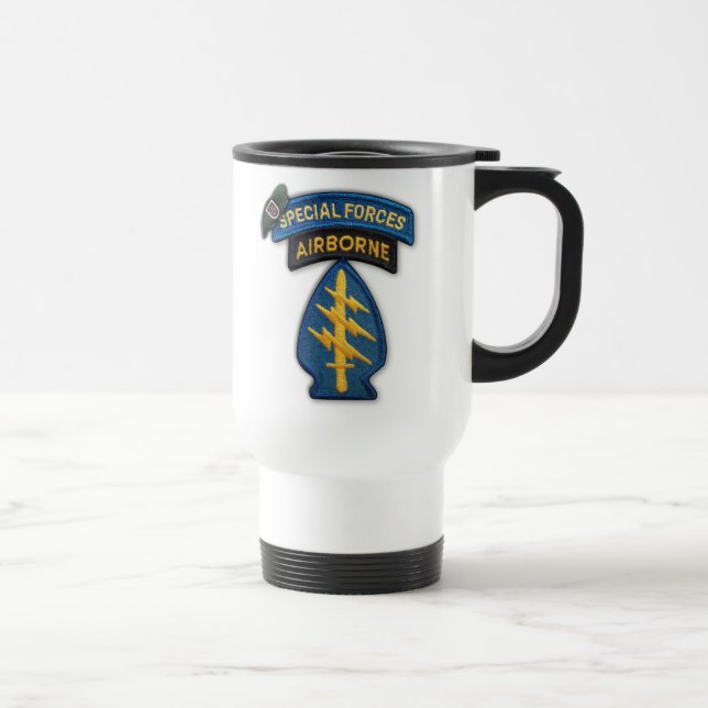 5th special forces green berets patch travel Mug (Right)