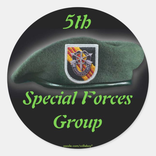 5th Special forces Green Berets SF SFG SOF Classic Round Sticker (Front)