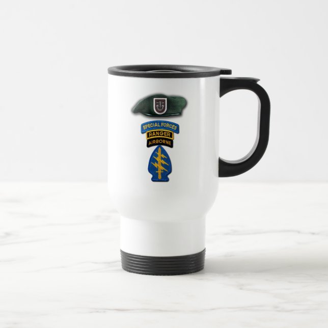 5th Special Forces Green Berets vets veterans LRRP Travel Mug (Right)