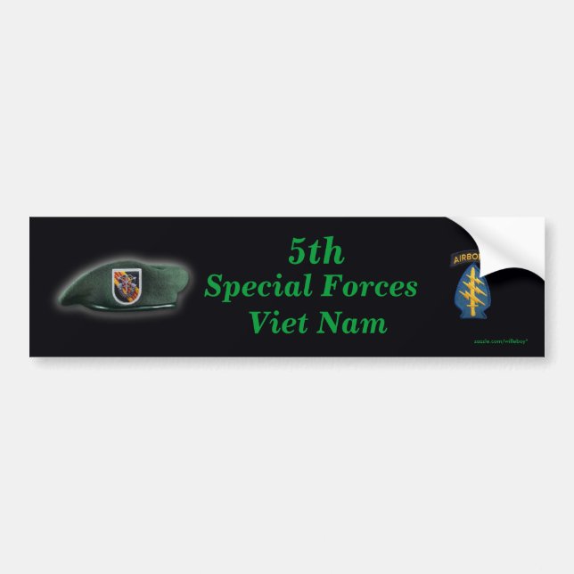 5th special forces green berets vietnam nam war bumper sticker (Front)