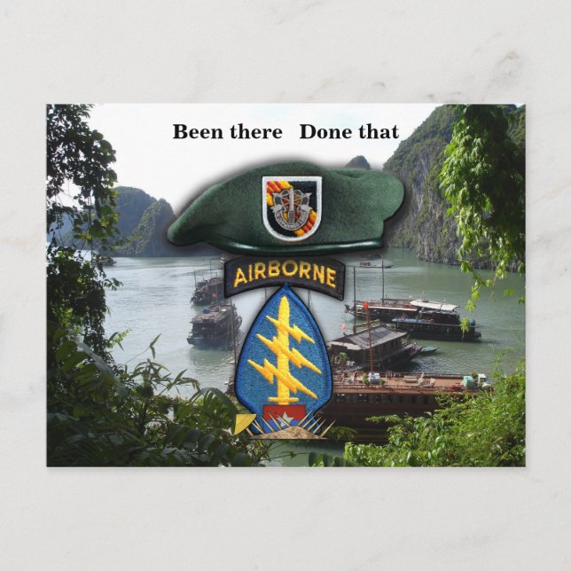 5th special forces green berets vietnam nam war postcard (Front)