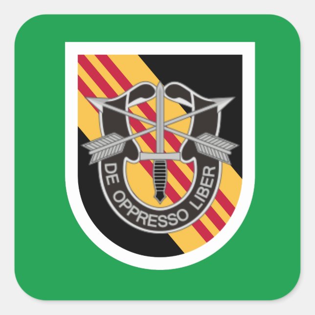5TH SPECIAL FORCES GROUP BERET FLASH/DUI SQUARE STICKER (Front)