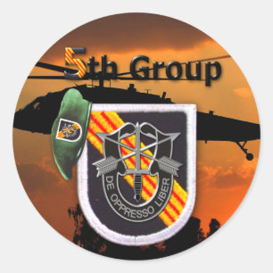5th Special Forces Group Green Berets SF SFG Class Classic Round Sticker
