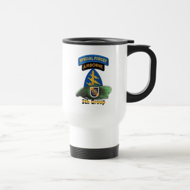 5th Special Forces Group Green Berets SFG SF LRRP Travel Mug (Right)