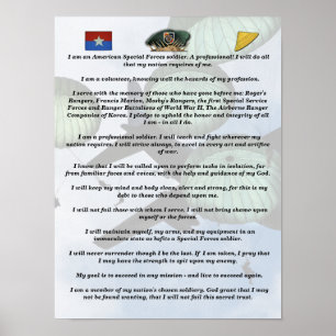 5th Special Forces Group Green Berets SFG SF Poster