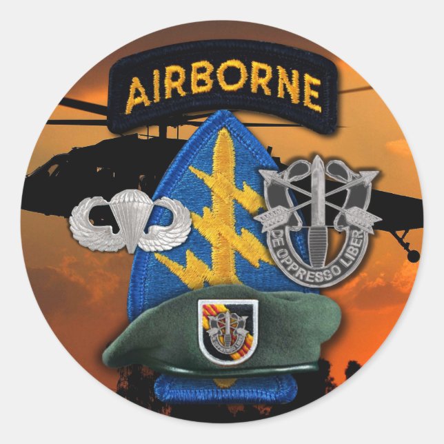 5th Special Forces Group Green Berets SFG SF Vets Classic Round Sticker (Front)
