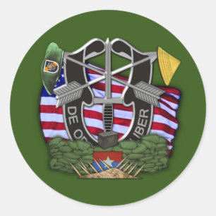 5th Special Forces Group Green Berets Vietnam  Classic Round Sticker