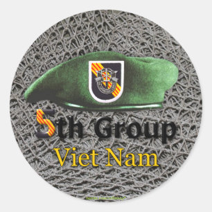 5th Special Forces Group Green Berets Vietnam War Classic Round Sticker