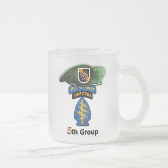 5th Special Forces Group SFG SF SFGA Veterans Frosted Glass Coffee Mug (Right)