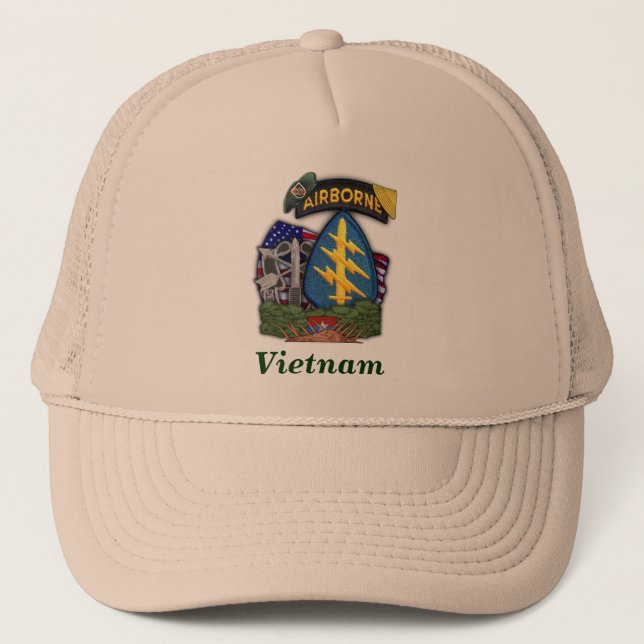5th special forces group vietnam veterans vets trucker hat (Front)