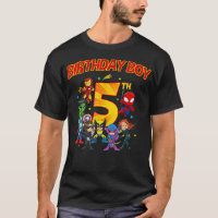 5th Third Birthday Boy Superhero Super Heroes Par