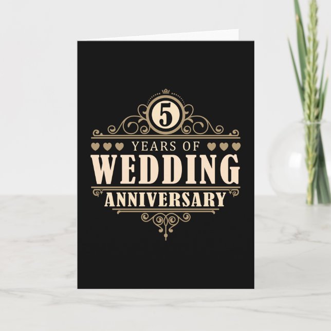 5th Wedding Anniversary Card (Front)