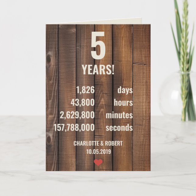 5th wedding anniversary card (Front)