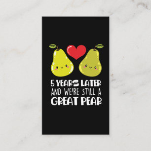5th Wedding Anniversary Gift Married Couple Pear Business Card