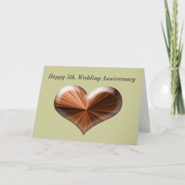 5th Wedding Anniversary Greeting Card with verse (Front)