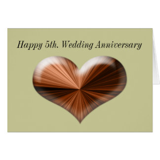 5th Wedding Anniversary Greeting Card with verse