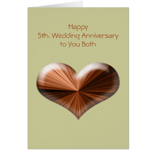 5th Wedding  Anniversary  Greeting  Card  with verse Zazzle 