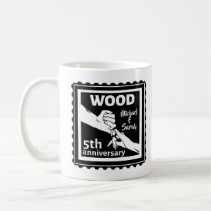 5th Wedding anniversary holding hands traditional Coffee Mug