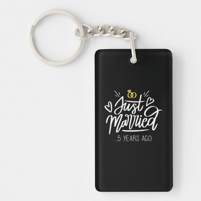 5th Wedding Anniversary Key Ring (Front)