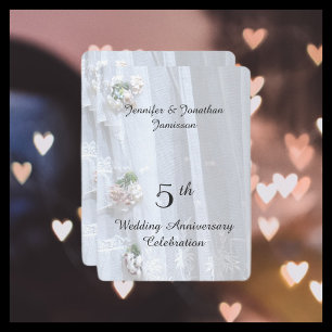 5th Wedding Anniversary Party, Vintage Lace Invitation