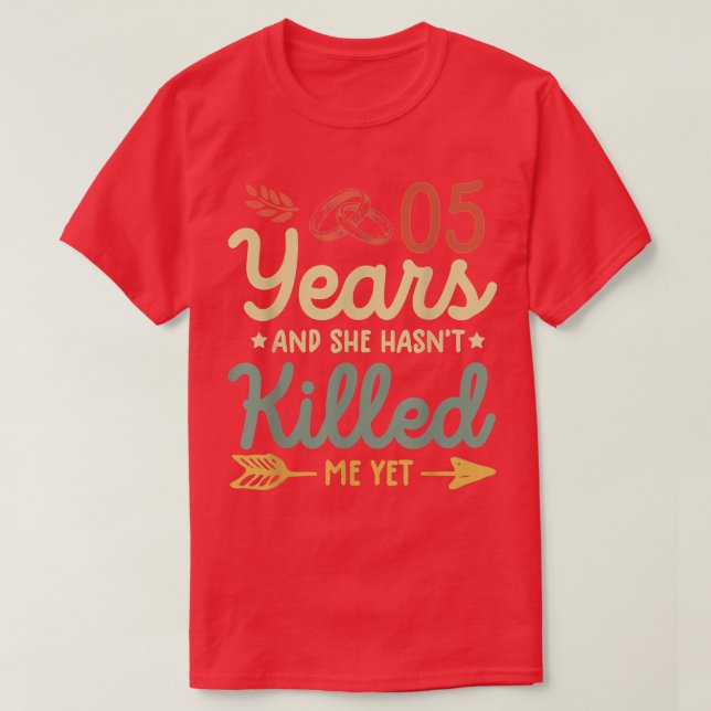 5th wedding anniversary  tee matching couples 5 ye (Design Front)