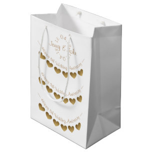 5th Wedding Anniversary wood heart small gift bag