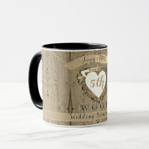 5th Wedding Anniversary "Wood" Image Mug