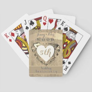 5th Wedding Anniversary "Wood" Playing Cards