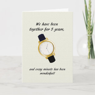 5th Wedding Anniversary Wrist Watch Card
