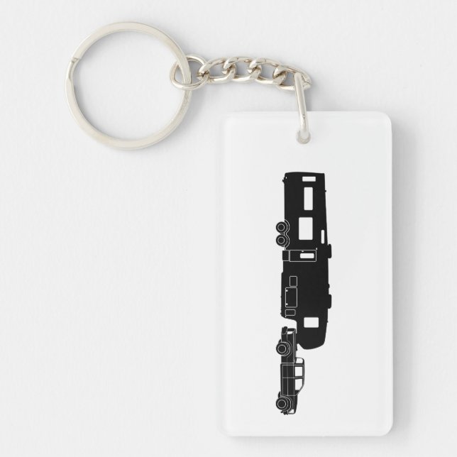 5th Wheel RV Silhouette on Keychain (Front)