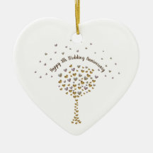 5th Wood Wedding Anniversary ornament with tree