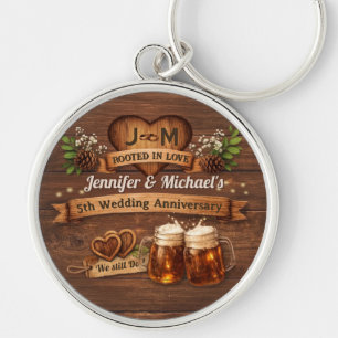 5th Wood Wedding Anniversary Party Thank You Gifts Key Ring