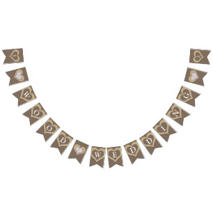 5th wood wedding anniversary personalised photo bunting 