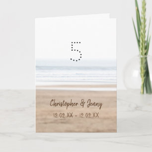 5th wood wedding anniversary surfing beach card