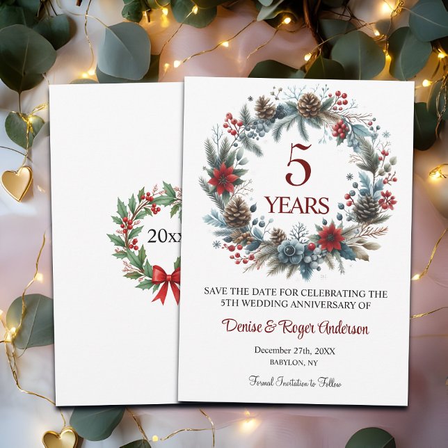 5th Wood Wedding Anniversary Winter Save The Date (Creator Uploaded)