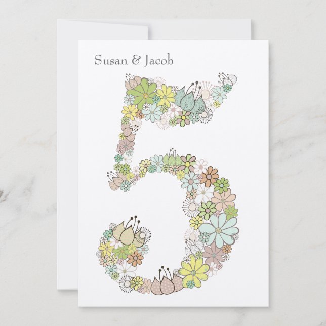 5th Wooden Wedding Anniversary Custom Invitation (Front)