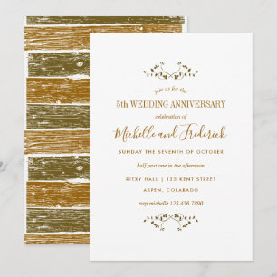5th Wooden Wedding Anniversary Invitation