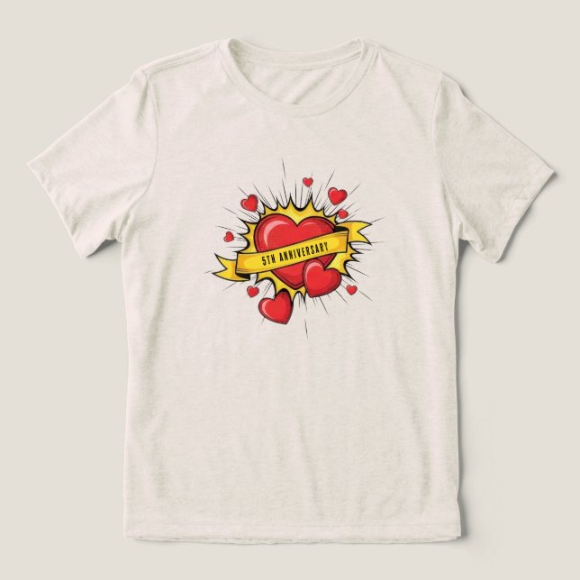 5th year anniversary Anniversary  Tri-Blend Shirt (Design Front)