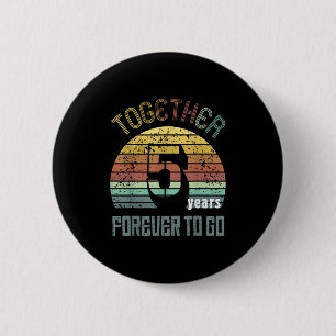 5th Years Wedding Anniversary For Couple Matching  6 Cm Round Badge