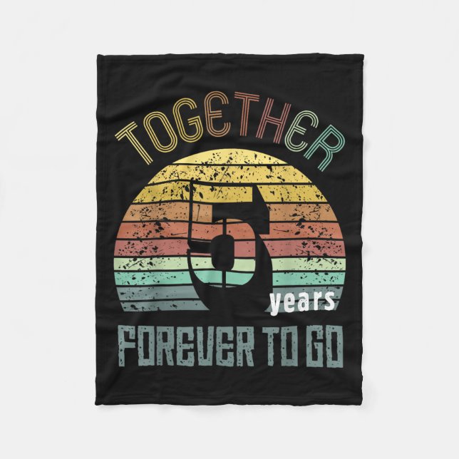 5th Years Wedding Anniversary For Couple Matching  Fleece Blanket (Front)